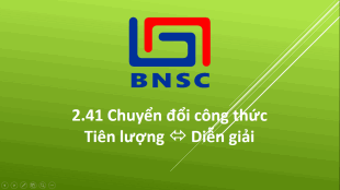 2.41 Chuyển đổi công thức Tiên lượng - Diễn giải