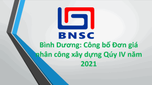 Bình Dương: Công bố Đơn giá nhân công xây dựng Quý IV năm 2021