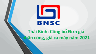 Thái Bình: Công bố Đơn giá nhân công, giá ca máy năm 2021