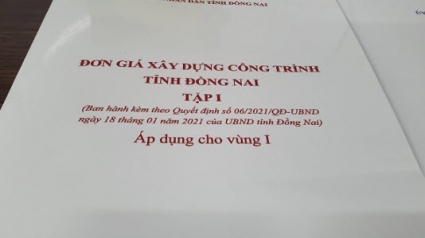 Đồng Nai: Ban hành các bộ Đơn giá xây dựng năm 2021