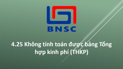 4.25 Không tính toán được bảng Tổng hợp kinh phí (THKP)