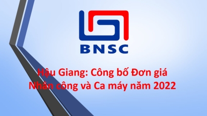 Hậu Giang: Công bố Đơn giá nhân công, giá ca máy năm 2022