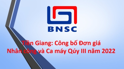 Tiền Giang: Công bố Đơn giá nhân công, giá ca máy Qúy III năm 2022