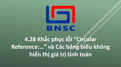4.28 Khắc phục lỗi “Circular Reference:…” và Các bảng biểu không hiển thị giá trị tính toán
